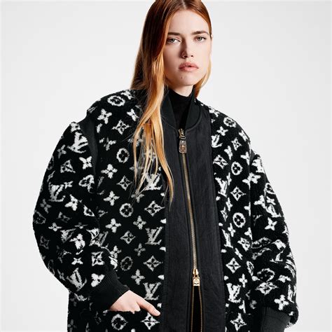 Oversized Monogram Teddy Bomber Jacket .